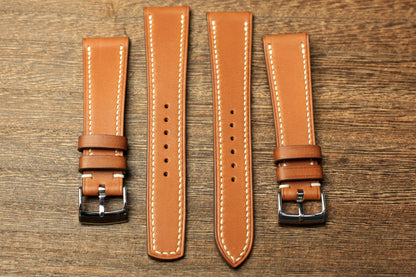 Barenia Brown Leather Handmade Quick Release Watch Strap