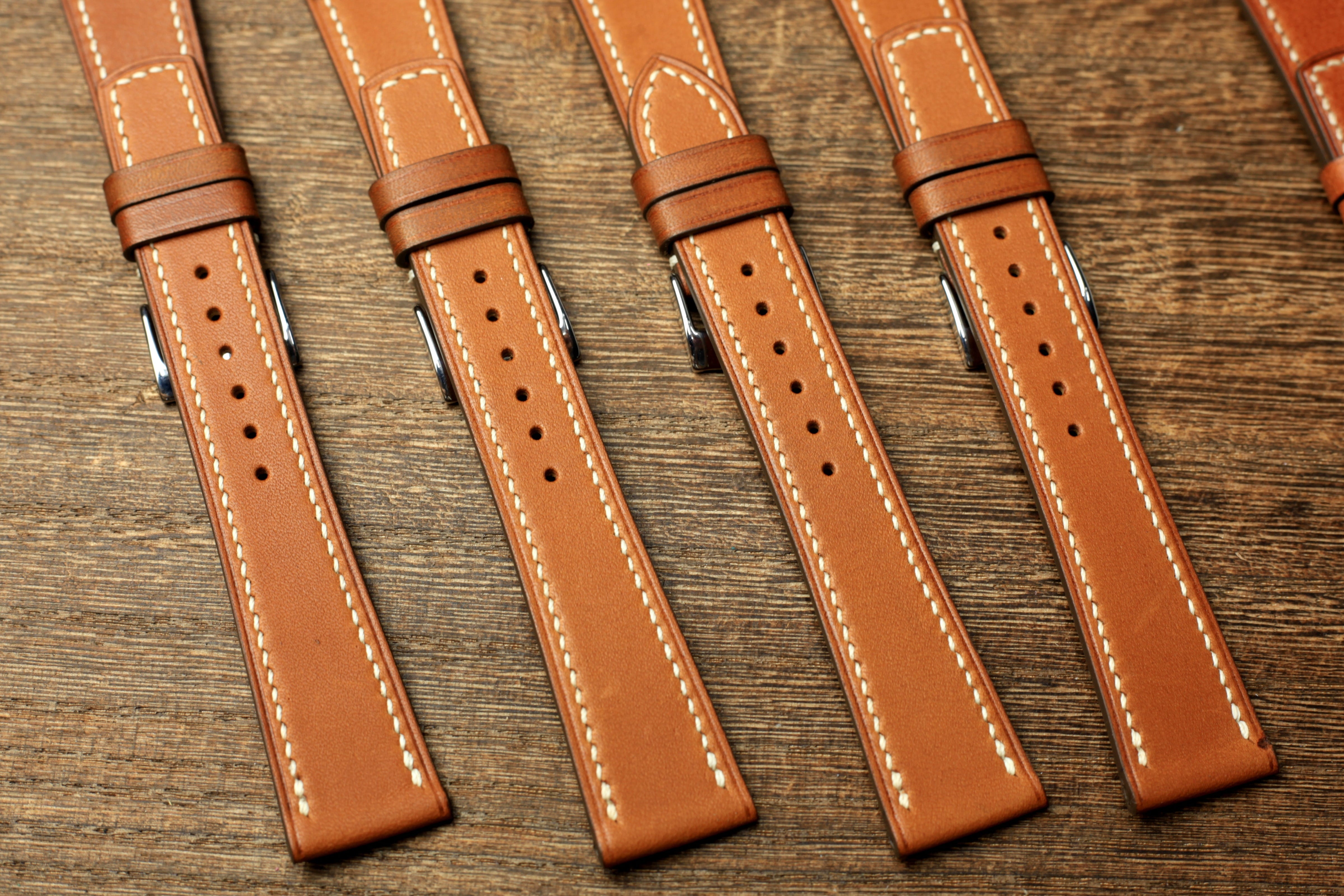 Barenia Brown Leather Handmade Quick Release Watch Strap