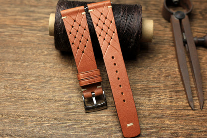 Vachetta Leather Square End Quick Release Watch Strap