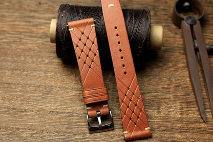 Vachetta Leather Square End Quick Release Watch Strap