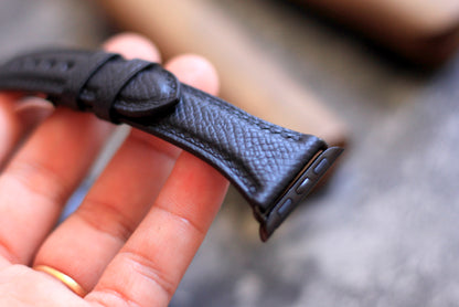 Black Epsom Leather Strap for Apple Watch