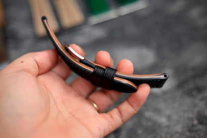 Handmade Panerai Watch Strap, Epsom Black Leather