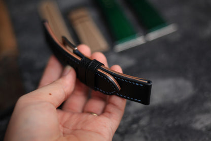 Handmade Panerai Watch Strap, Epsom Black Leather