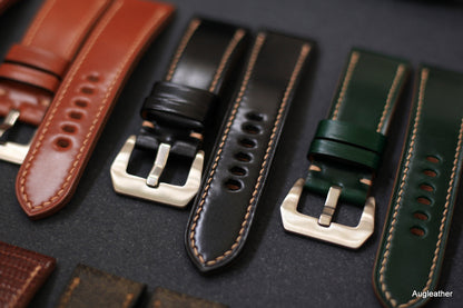 Black Shell Cordovan Leather Panerai Watch Strap