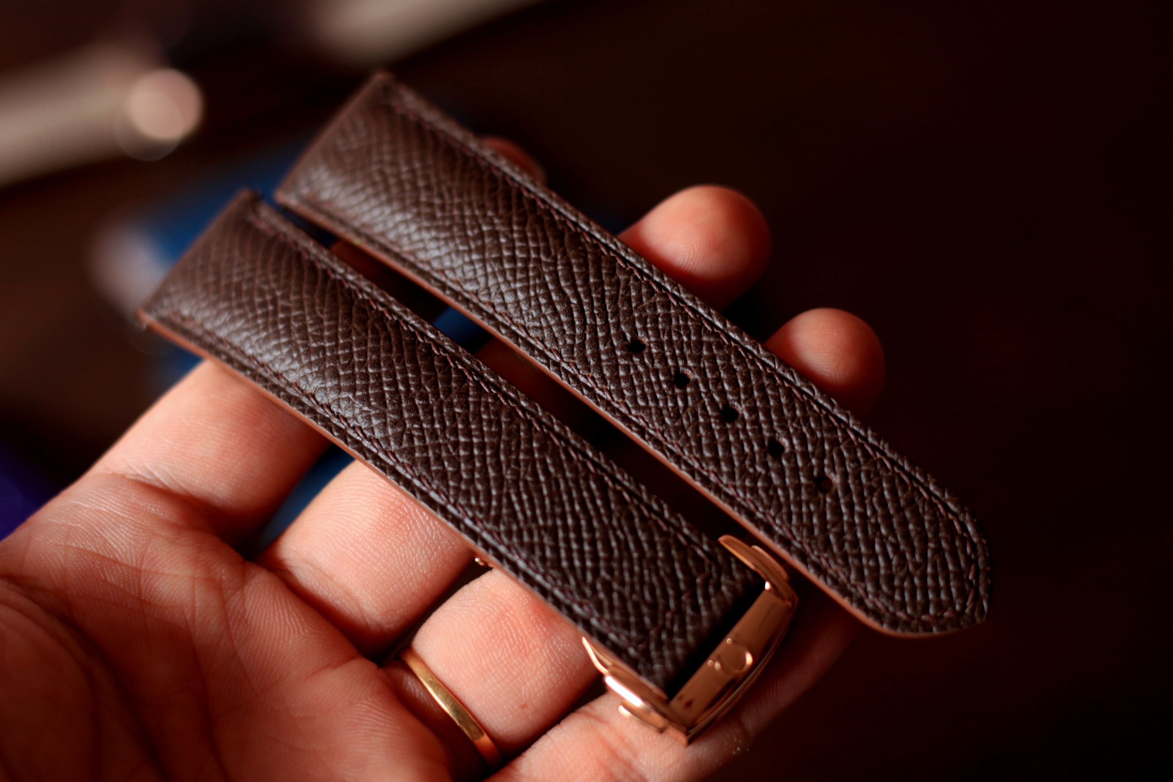 Chocolate Brown Epsom Leather Watch Strap
