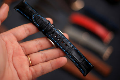 Handmade Alligator Black Watch Strap