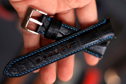 Handmade Alligator Black Watch Strap