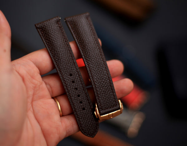 Chocolate Brown Epsom Leather Watch Strap
