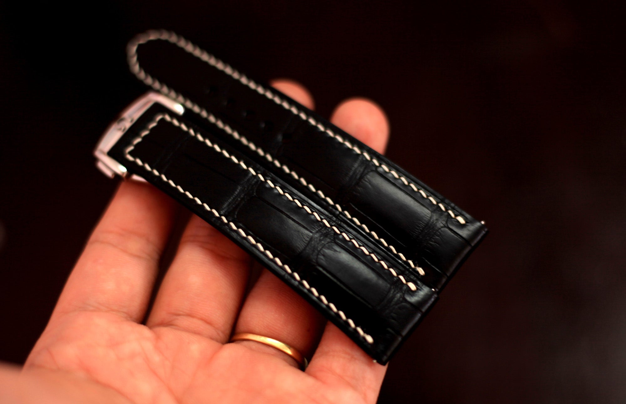 alligator leather omega watch strap