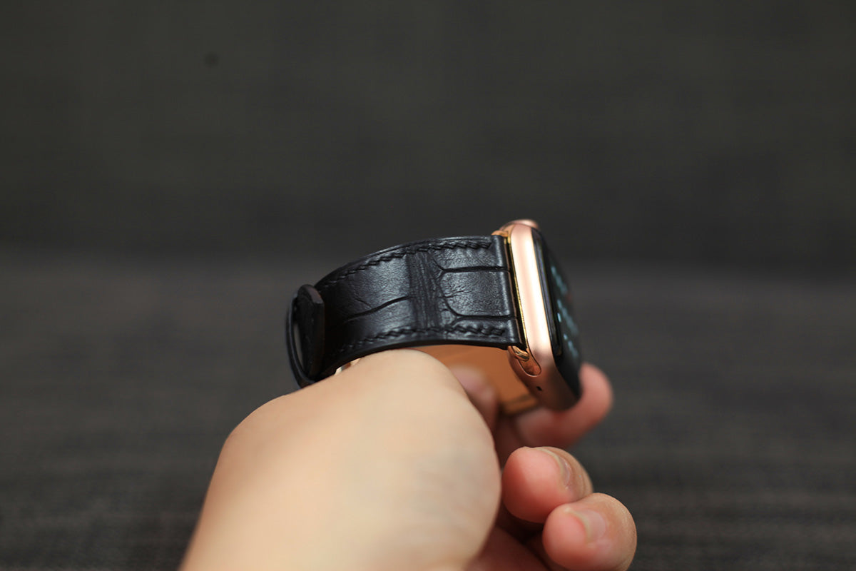 alligator leather apple watch strap