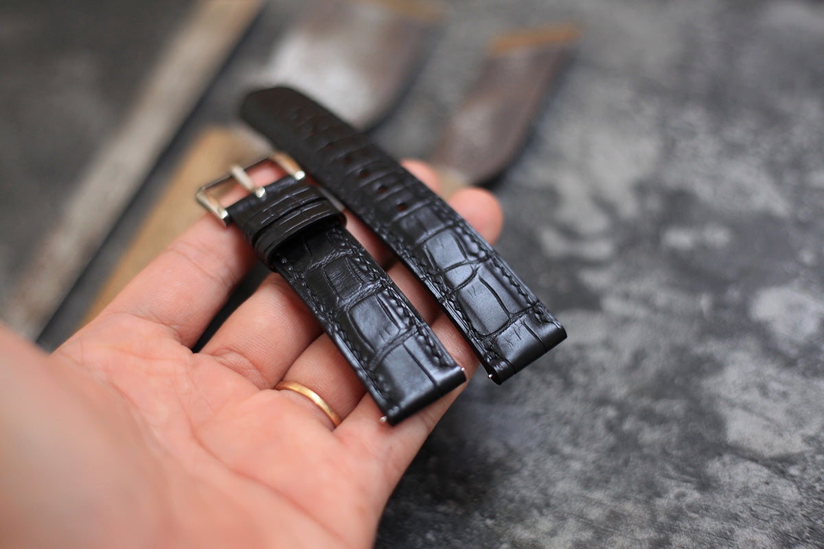 black omega watch strap