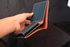 black orange epsom leather wallet