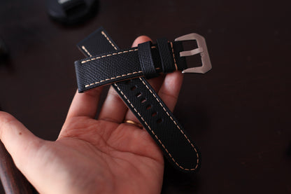 black seiko leather watch band