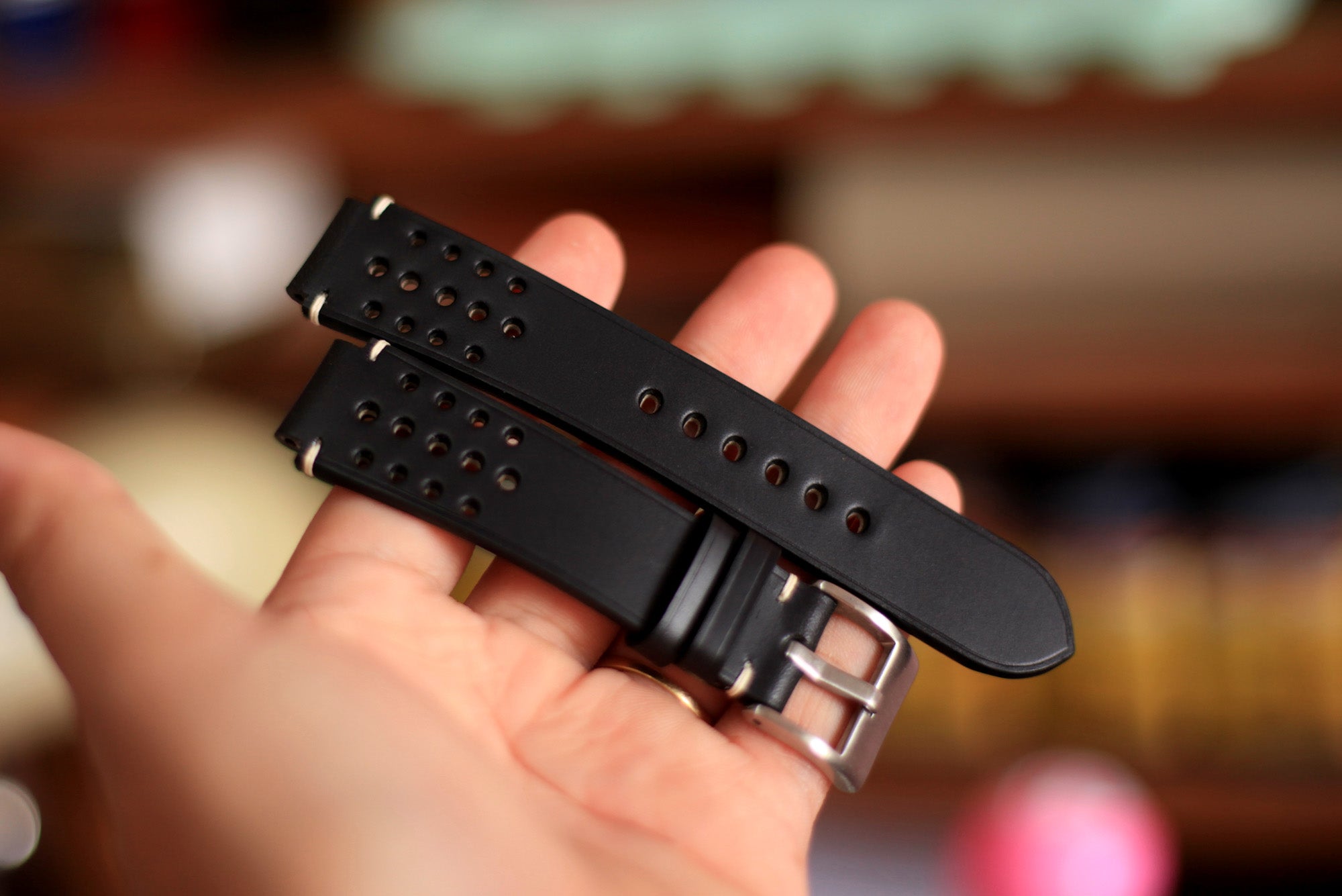 black shell cordovan watch band