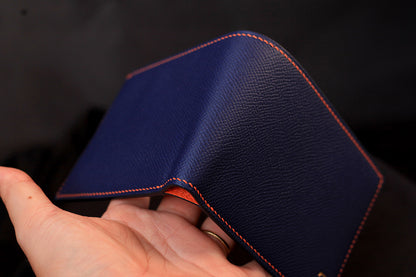 blue bifold wallet