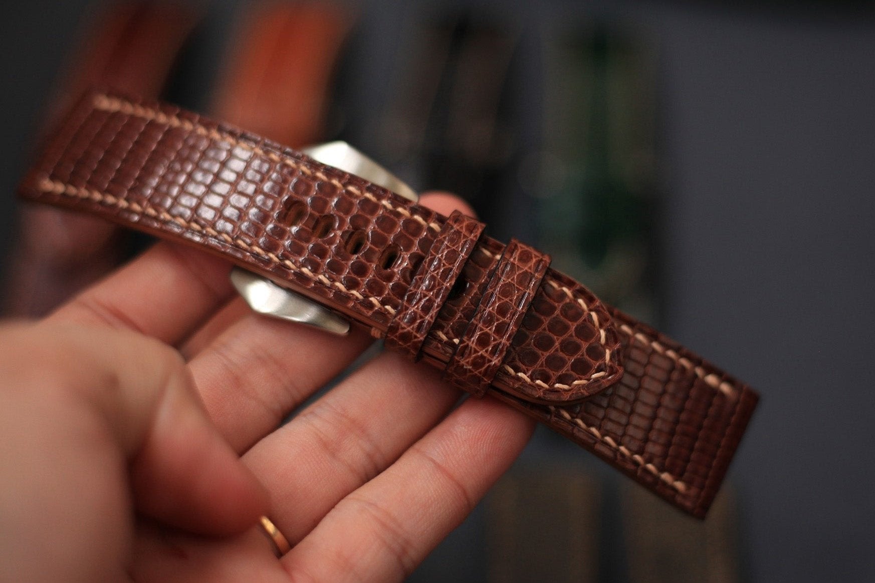 brown leather strap for panerai watch
