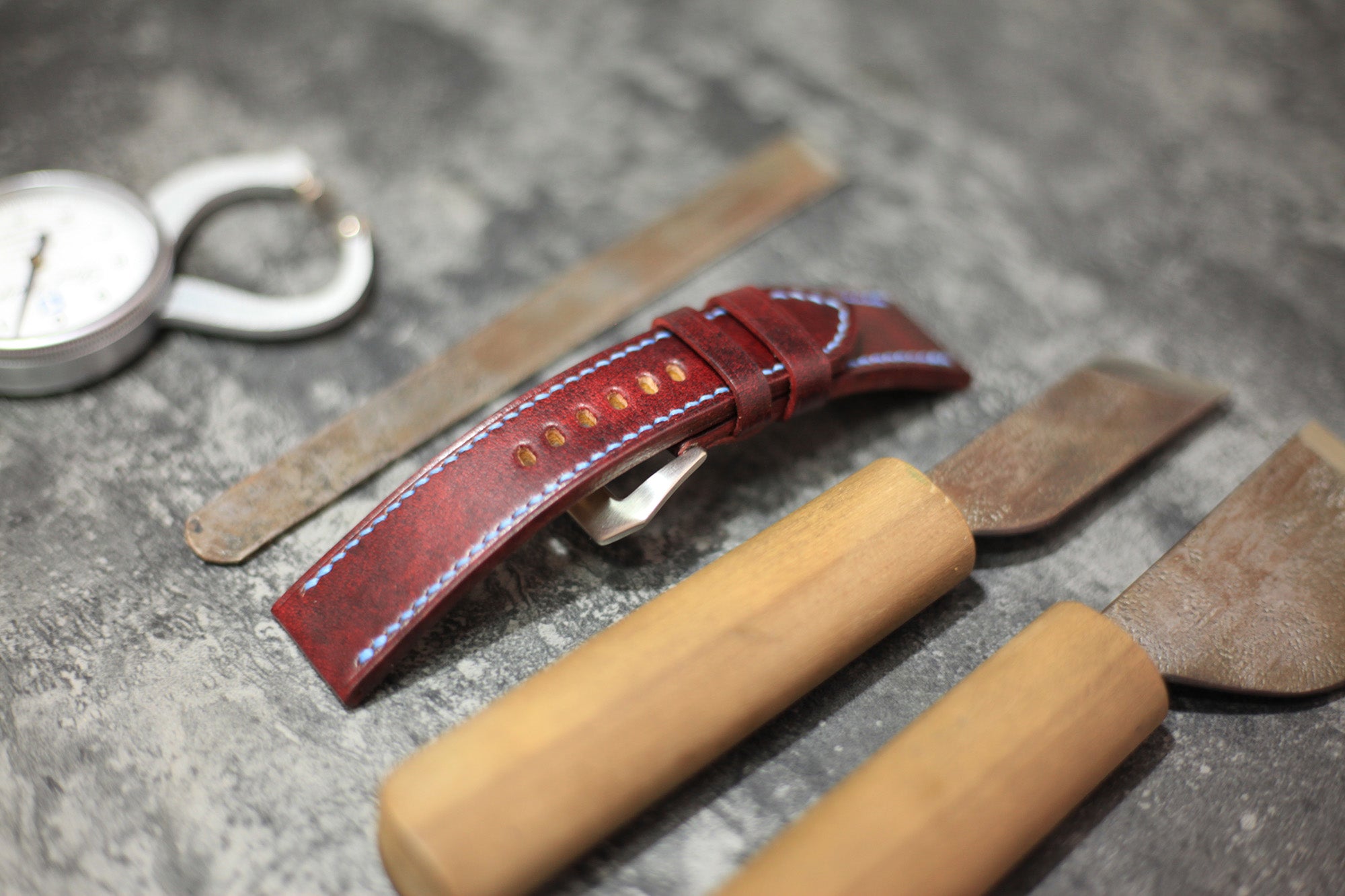 brown panerai veg tanned leather watch band