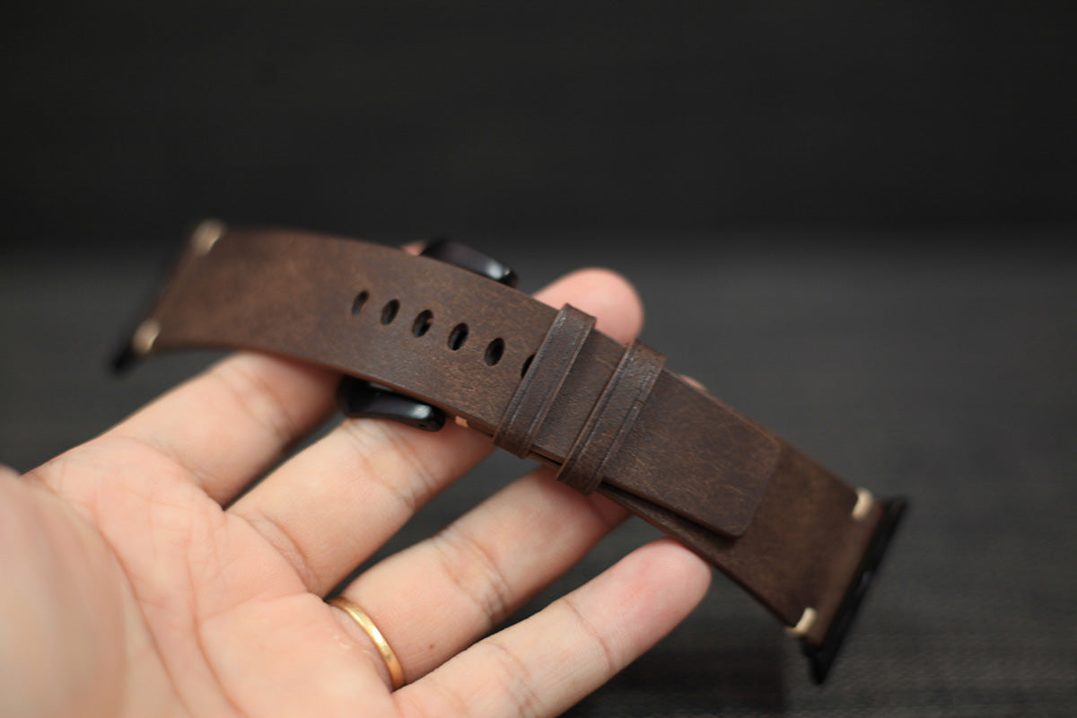brown pueblo leather vintage apple watch band