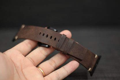 brown pueblo leather vintage apple watch band