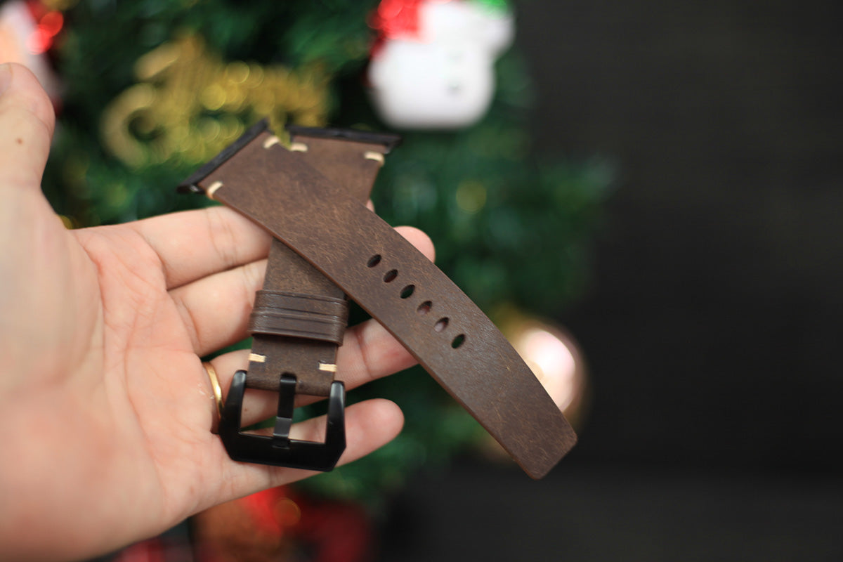 brown pueblo leather watch band