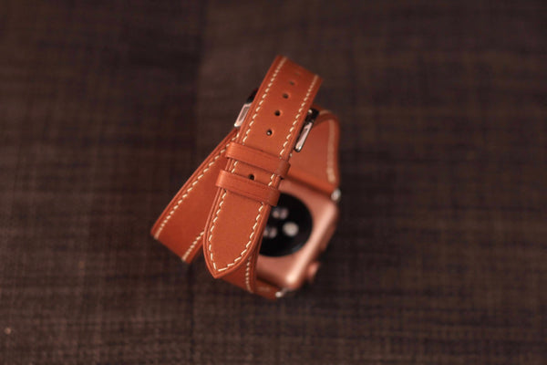 Apple Watch Strap - double tour, made of Barenia Hermès leather