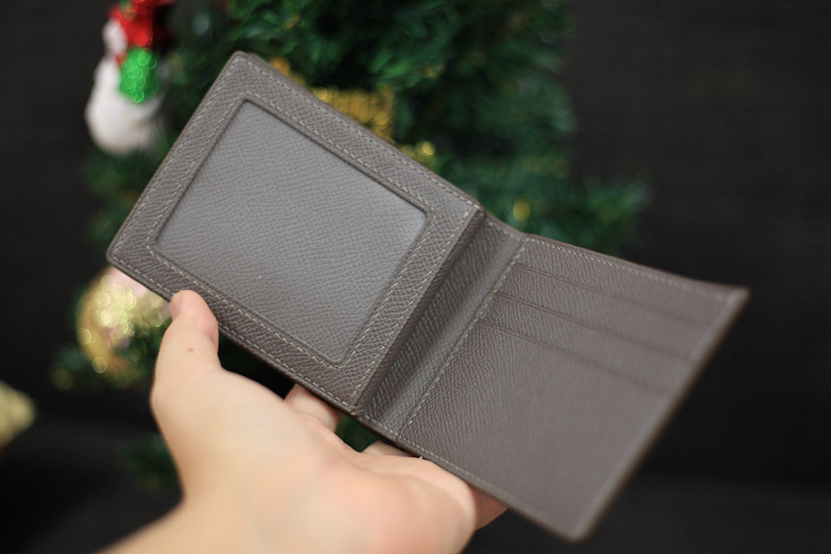 dark grey bifold leather mens wallet