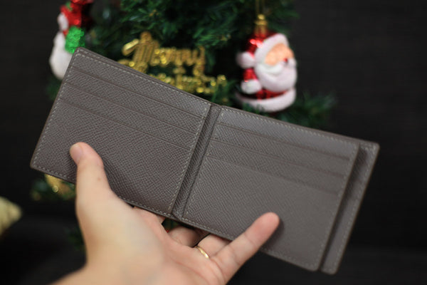 dark grey bifold wallet.
