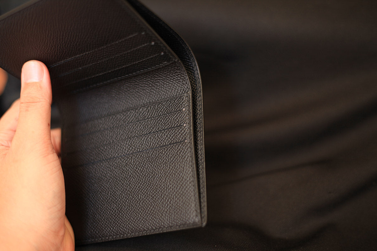 epi leather wallet brown color