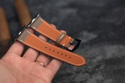 etoupe epsom leather apple watch band