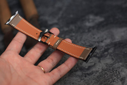 etoupe epsom leather apple watch strap