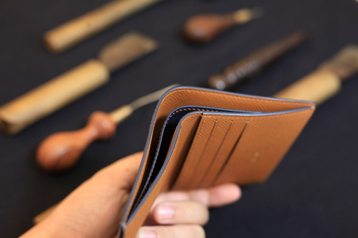 epsom leather bifold wallet