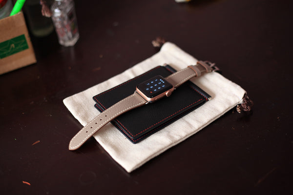high end epsom leather apple watch band