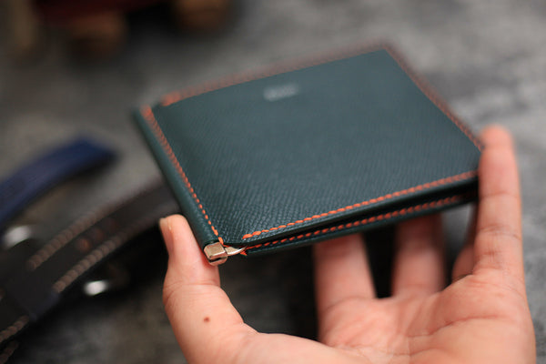 leather money clip wallet