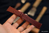 leather watch strap wine red color