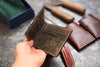 men wallet shell cordovan leather bifold wallet