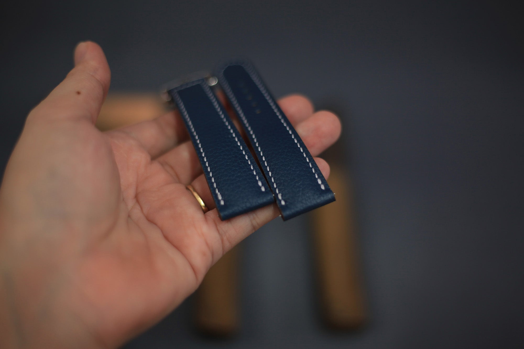 navy blue leather watch bands