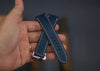 navy blue leather watch strap