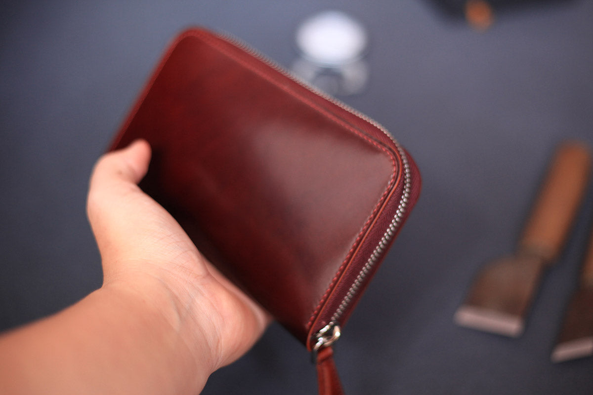 relma goat leather zipper wallet