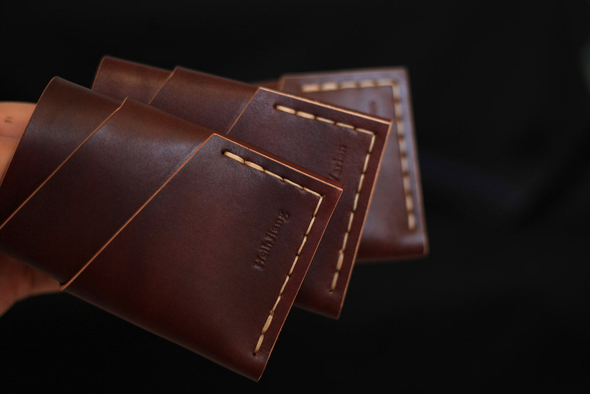veg tan leather mini wallet