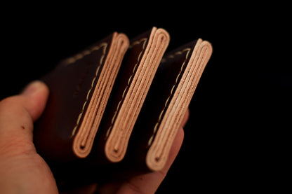 vegetable tanned leather mini wallet