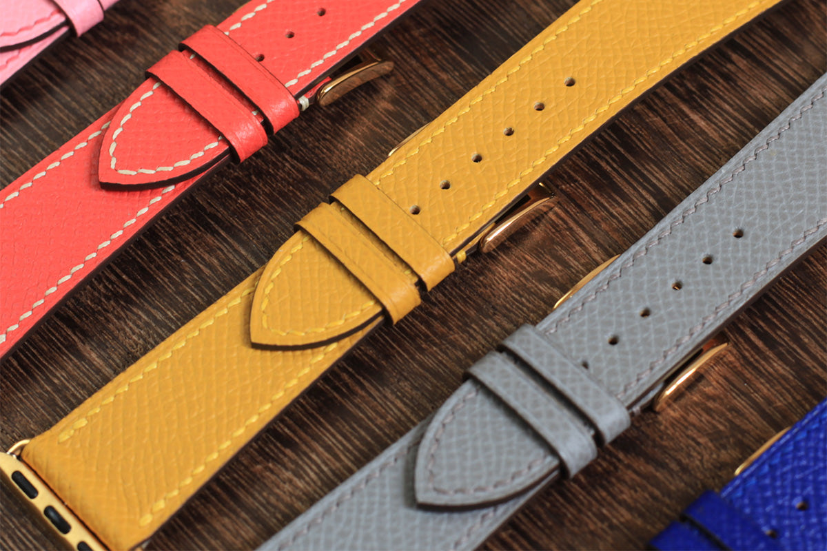 yellow leather apple watch band