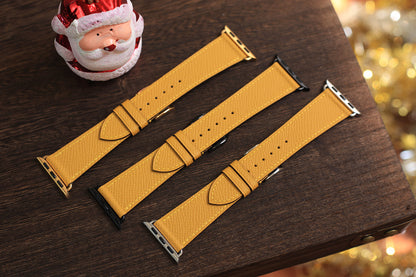 yellow leather apple watch strap