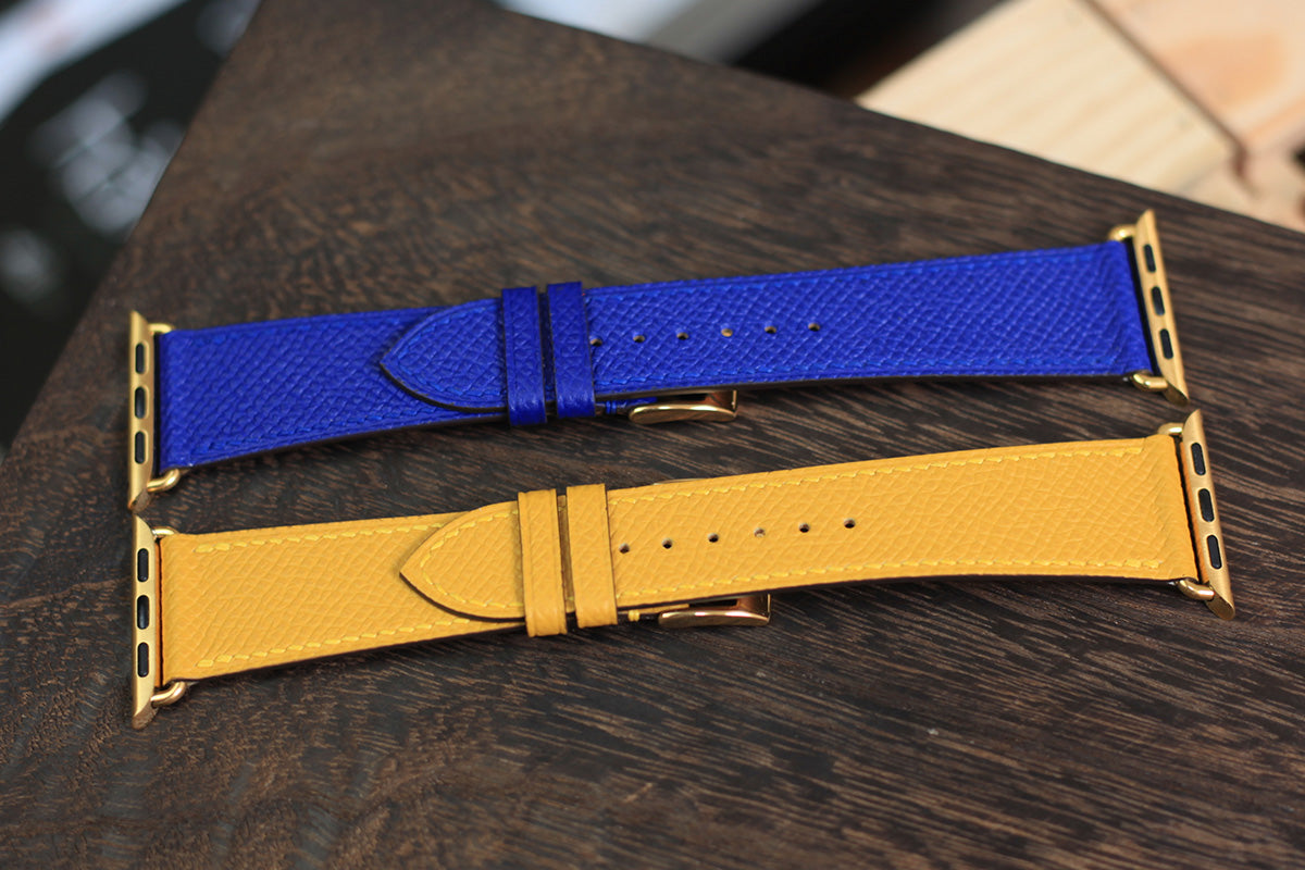 yellow leather strap for apple watch
